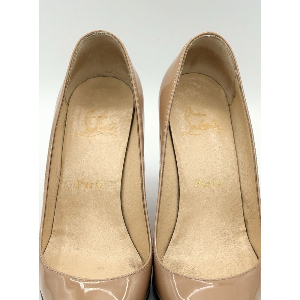 Christian Louboutin Kate 85 Nude Patent Leather Pointed Toe Heels Size EU 35 - Picture 7 of 13
